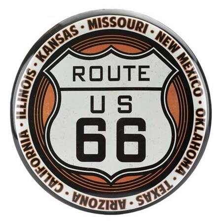 Open Road Brands Open Road Brands 90147893-S Route 66 Tin Button 90147893-S